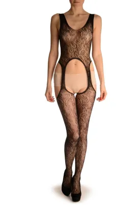 Black Paisley Lace Bodystocking