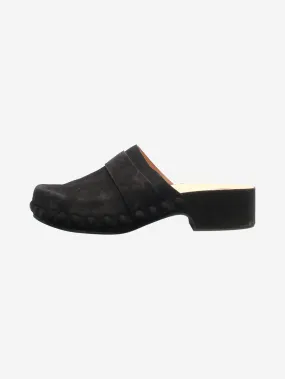 Black suede clogs - size EU 41
