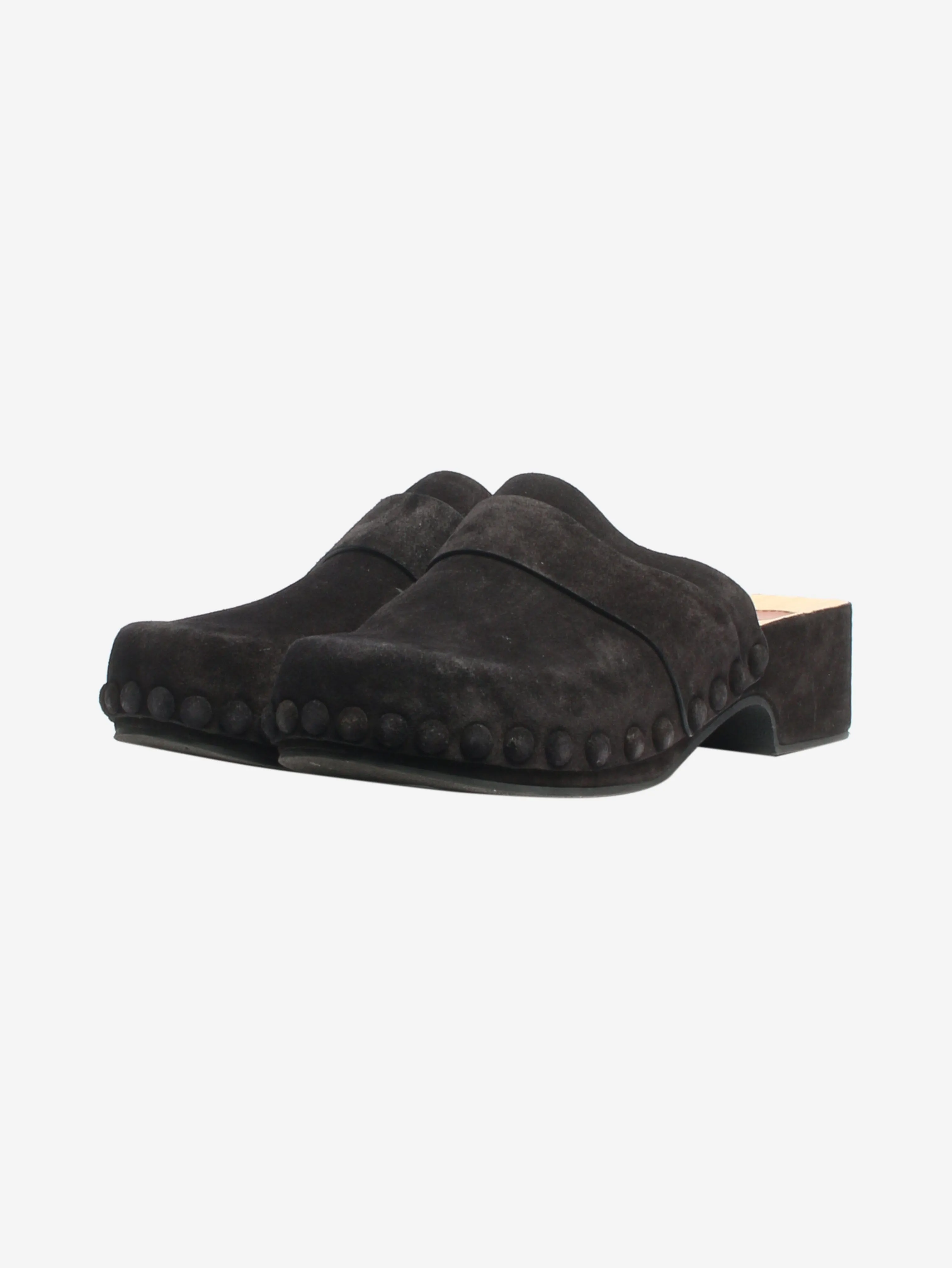 Black suede clogs - size EU 41