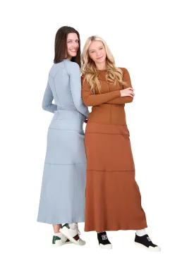 BRB Ribbed Tiered Long Skirt