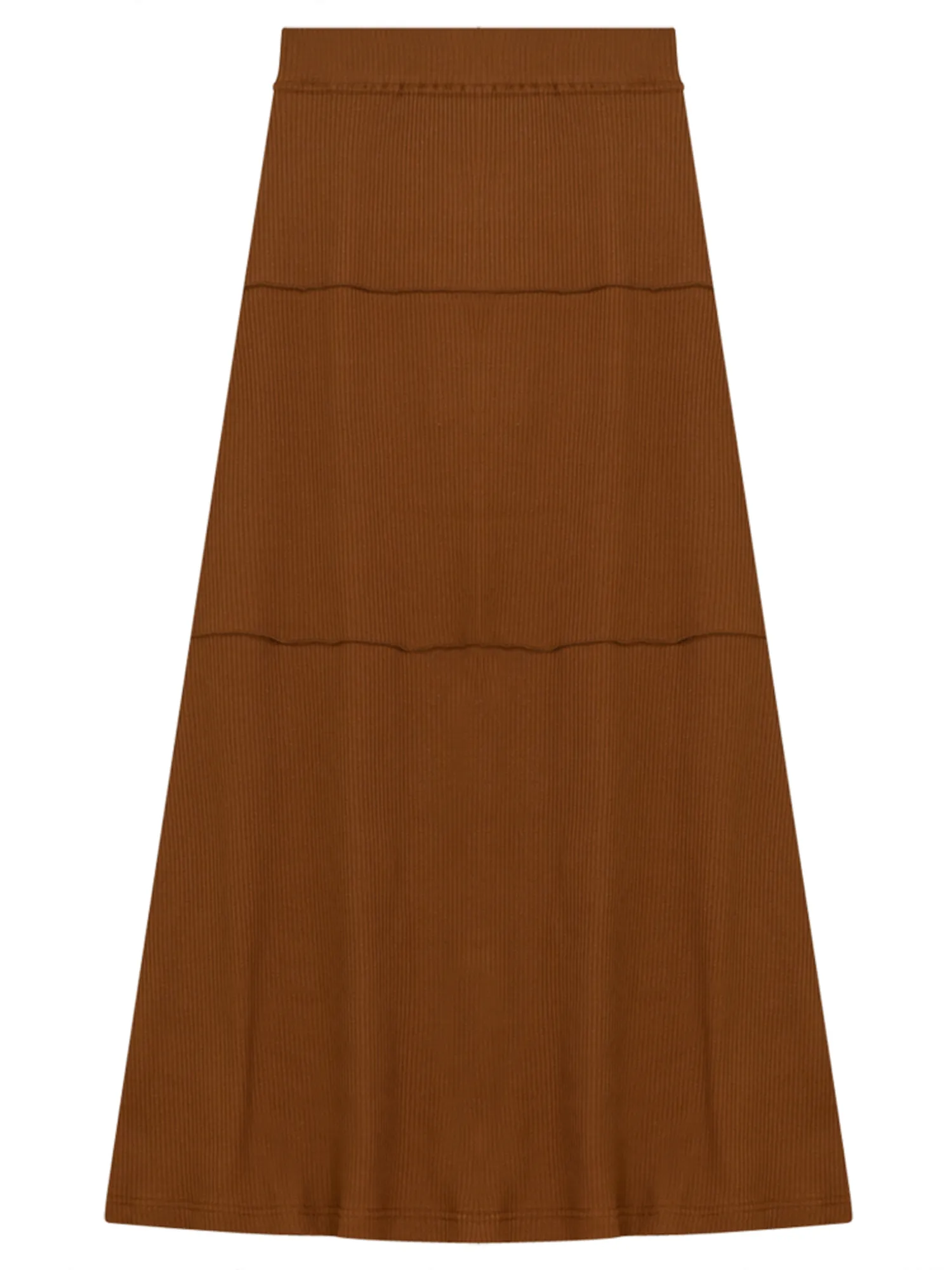 BRB Ribbed Tiered Long Skirt