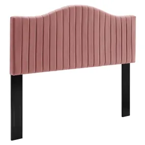 Brielle Channel Tufted Performance Velvet Twin Headboard By Modway - MOD-6558 - Dusty Rose