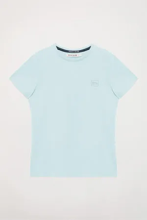 Camiseta básica azul celeste de manga corta con logo Polo Club