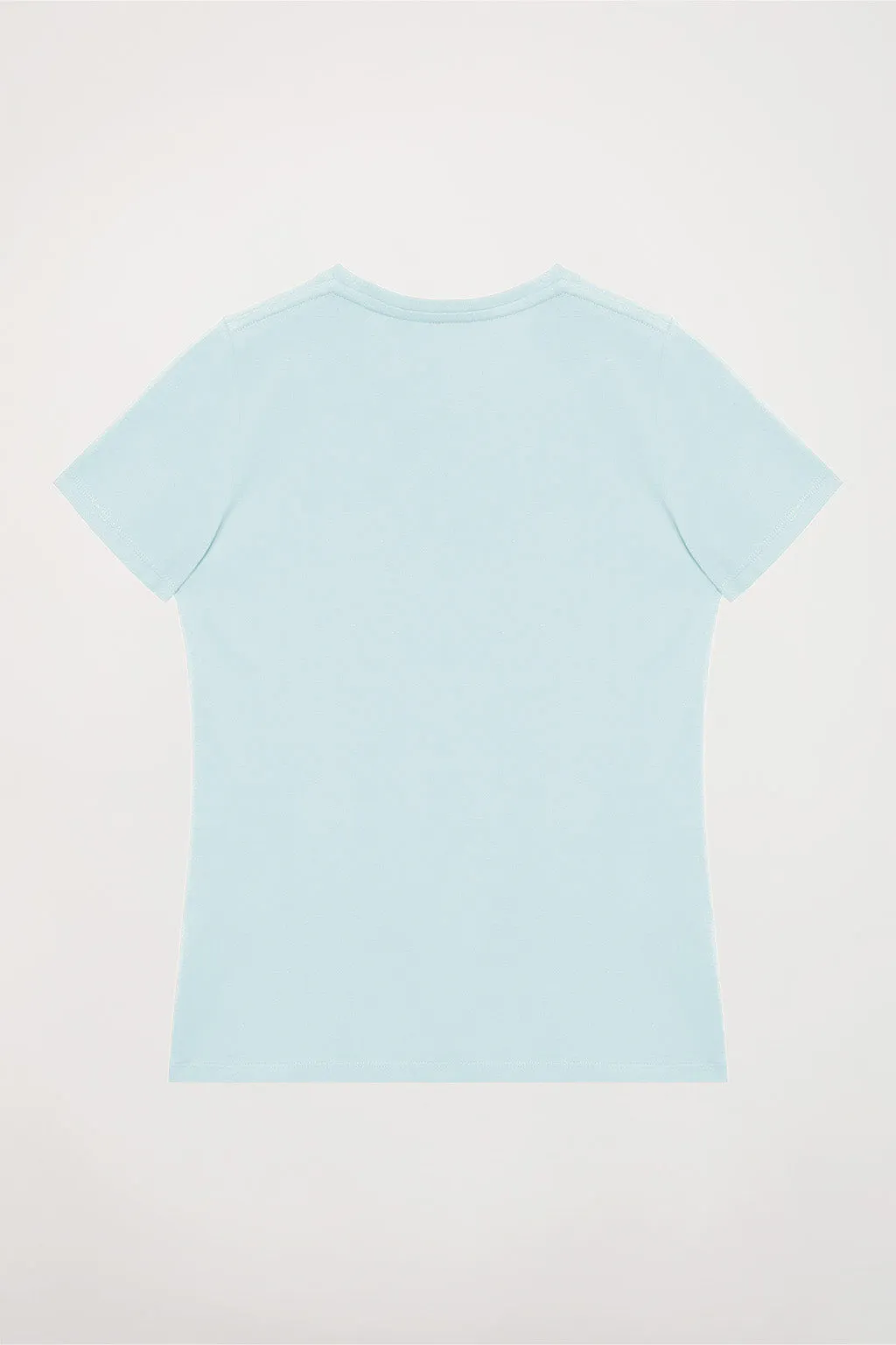 Camiseta básica azul celeste de manga corta con logo Polo Club
