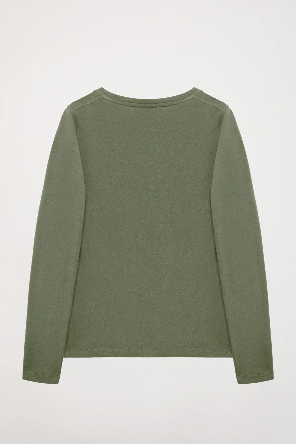 Camiseta básica de manga larga verde con logo Polo Club
