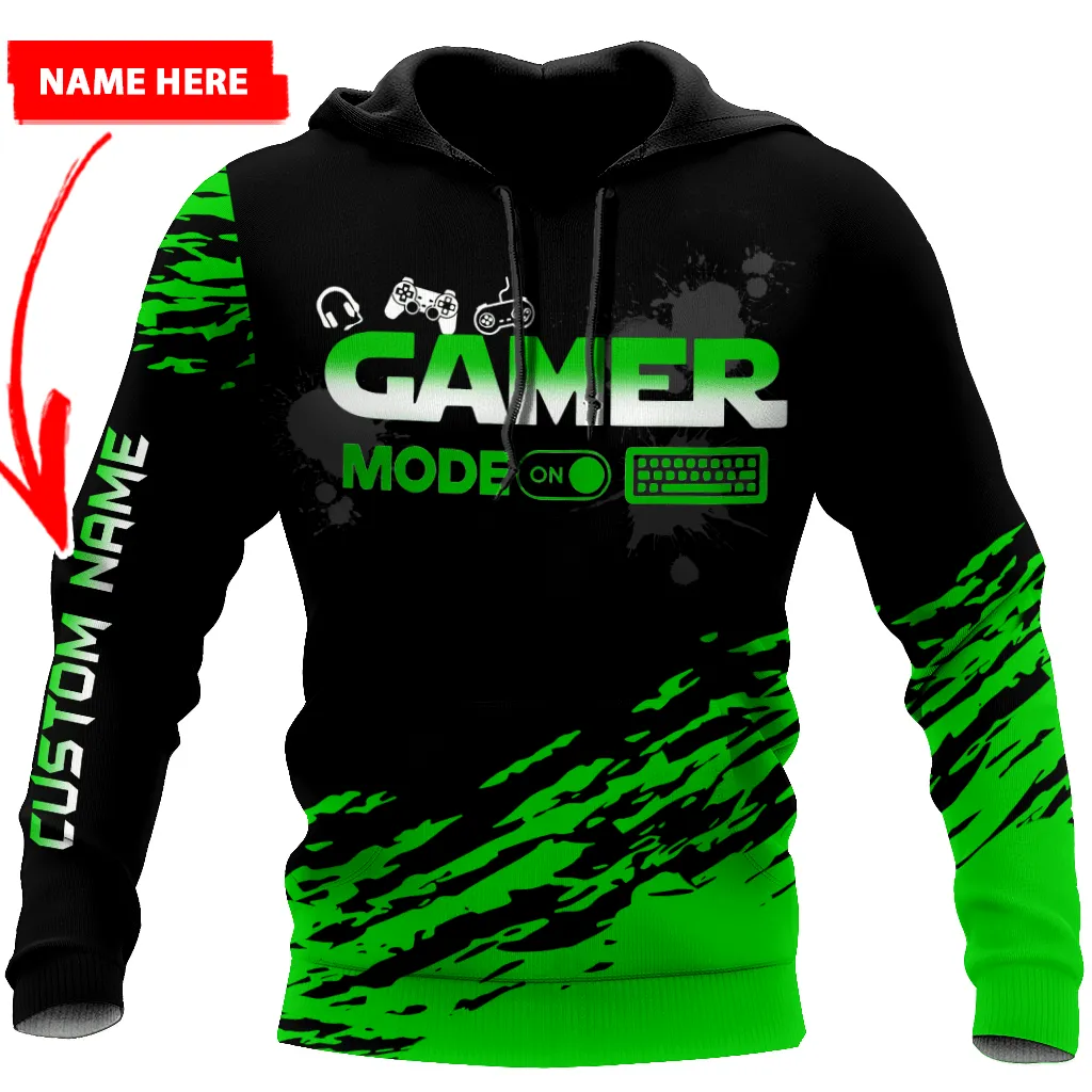 Can't Hear You I'm Gaming Personalized Name Game Mode On 3D Sweatshirt Hoodie for Gamer Christmas