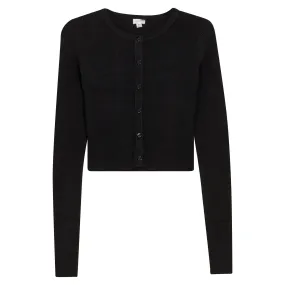 cardigan cropped knit - black