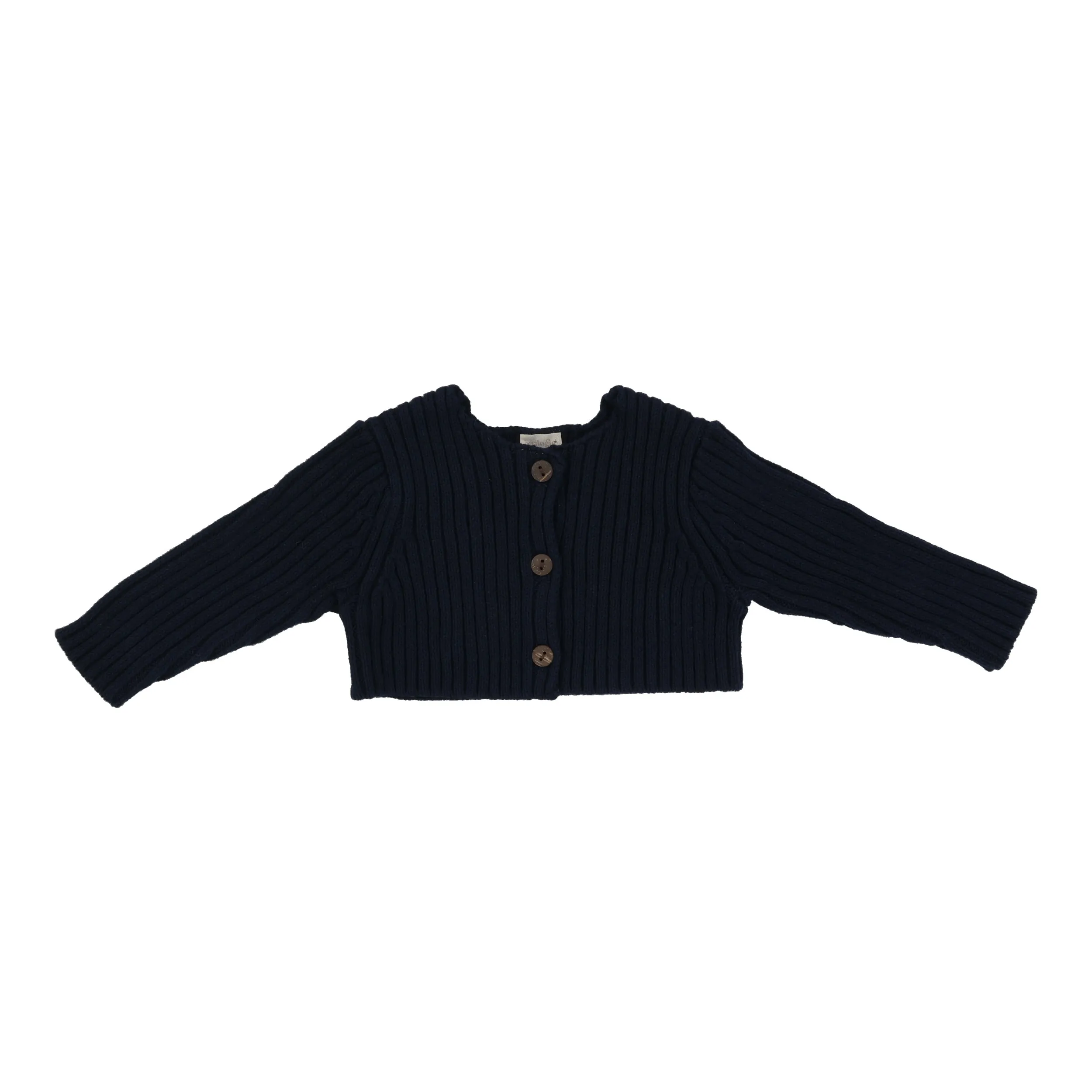 cardigan rib knit shrug - navy