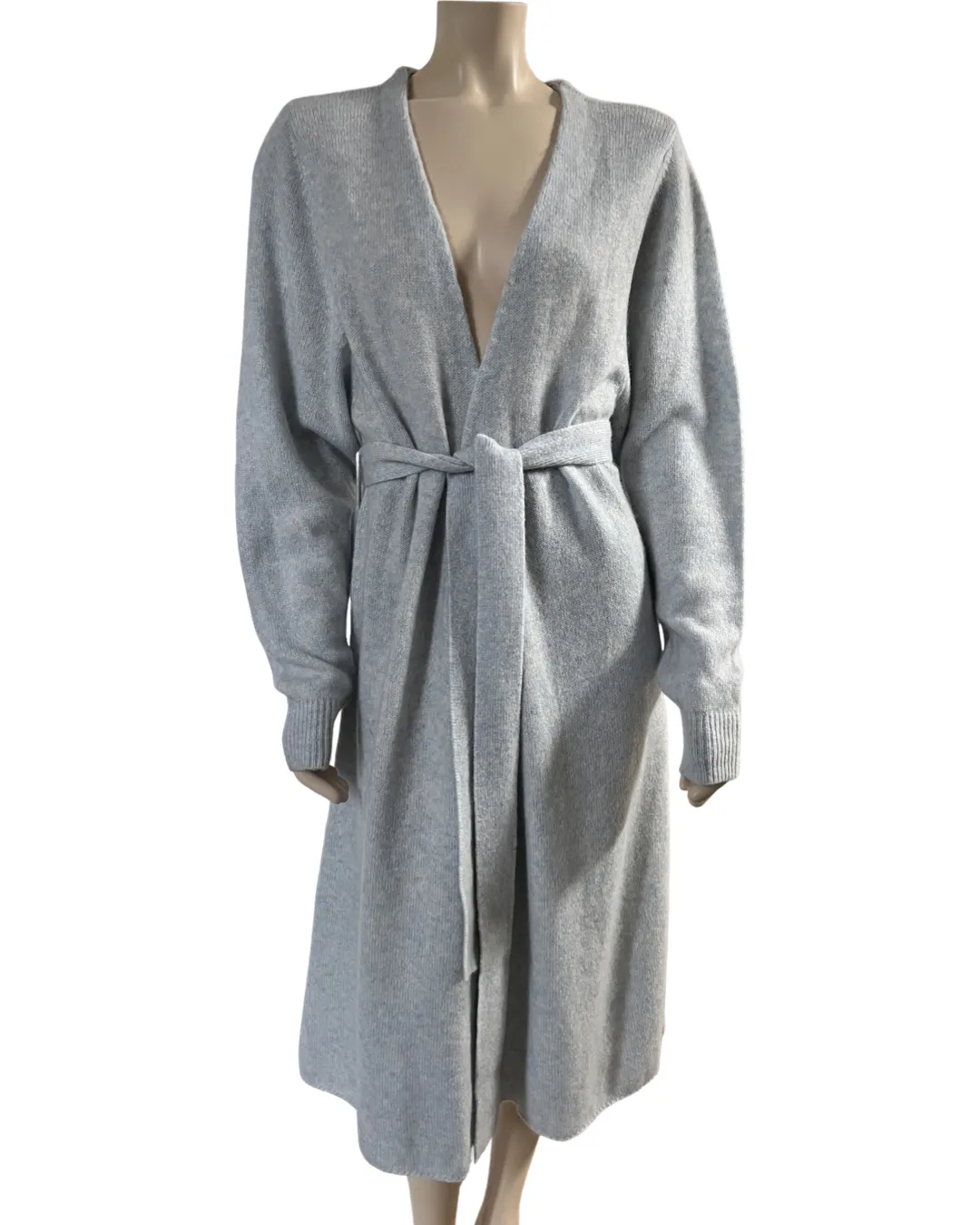 CASHMERE SILK CARDIGAN PALE BLUE MELANGE SIZE S
