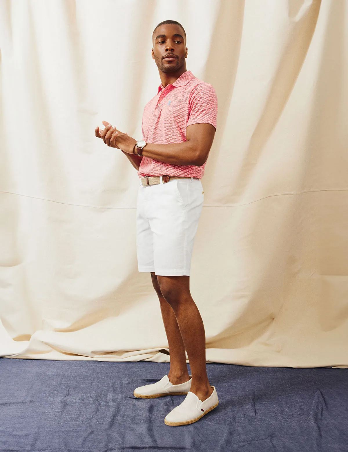 CHAIN LINK PRINTED JERSEY POLO SHIRT