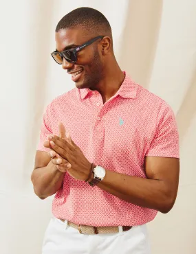 CHAIN LINK PRINTED JERSEY POLO SHIRT