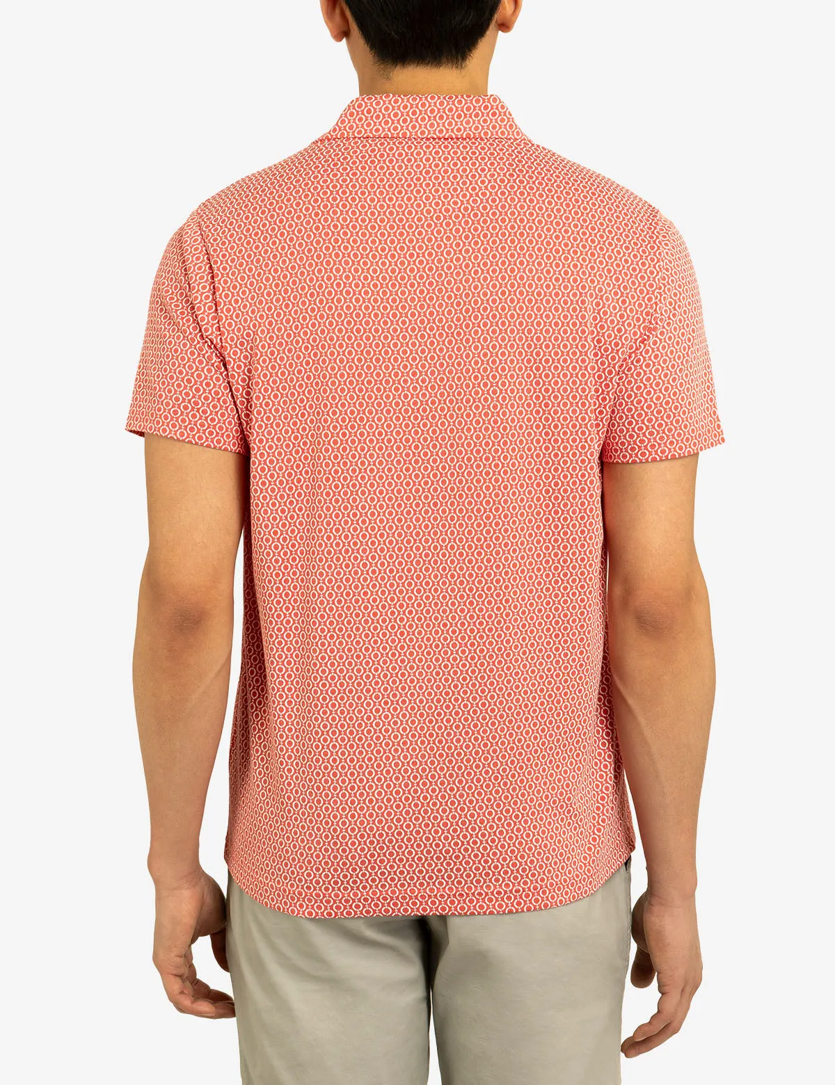 CHAIN LINK PRINTED JERSEY POLO SHIRT