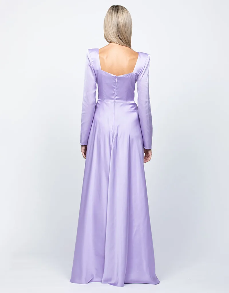 Charmaine Square Neck Long Sleeve Gown