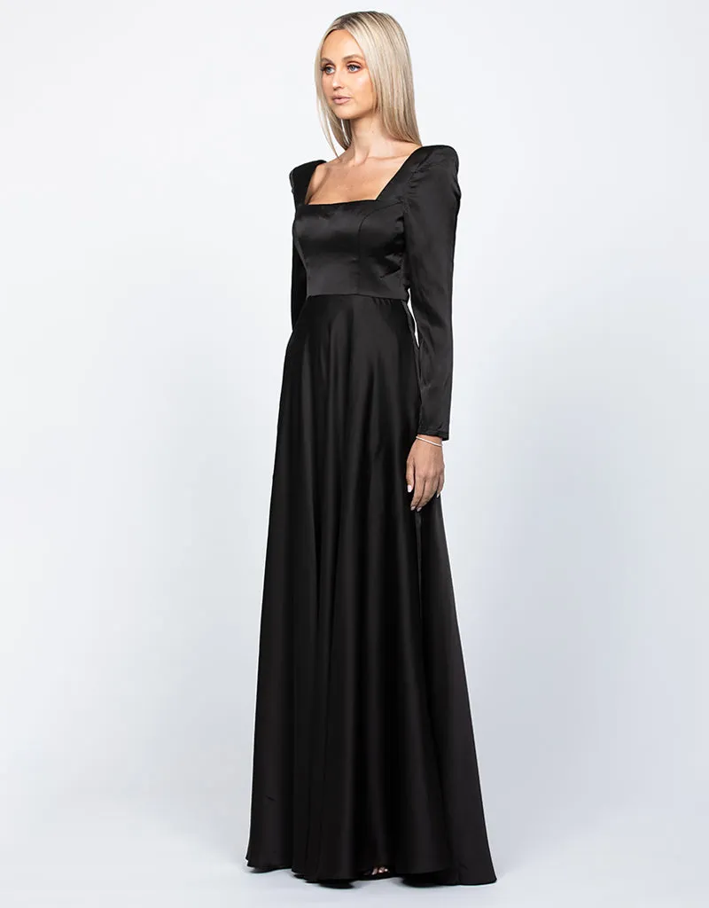 Charmaine Square Neck Long Sleeve Gown