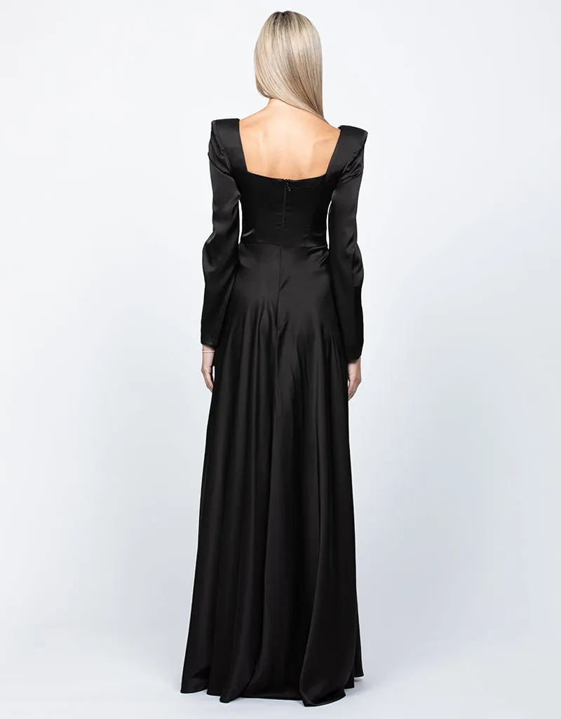 Charmaine Square Neck Long Sleeve Gown