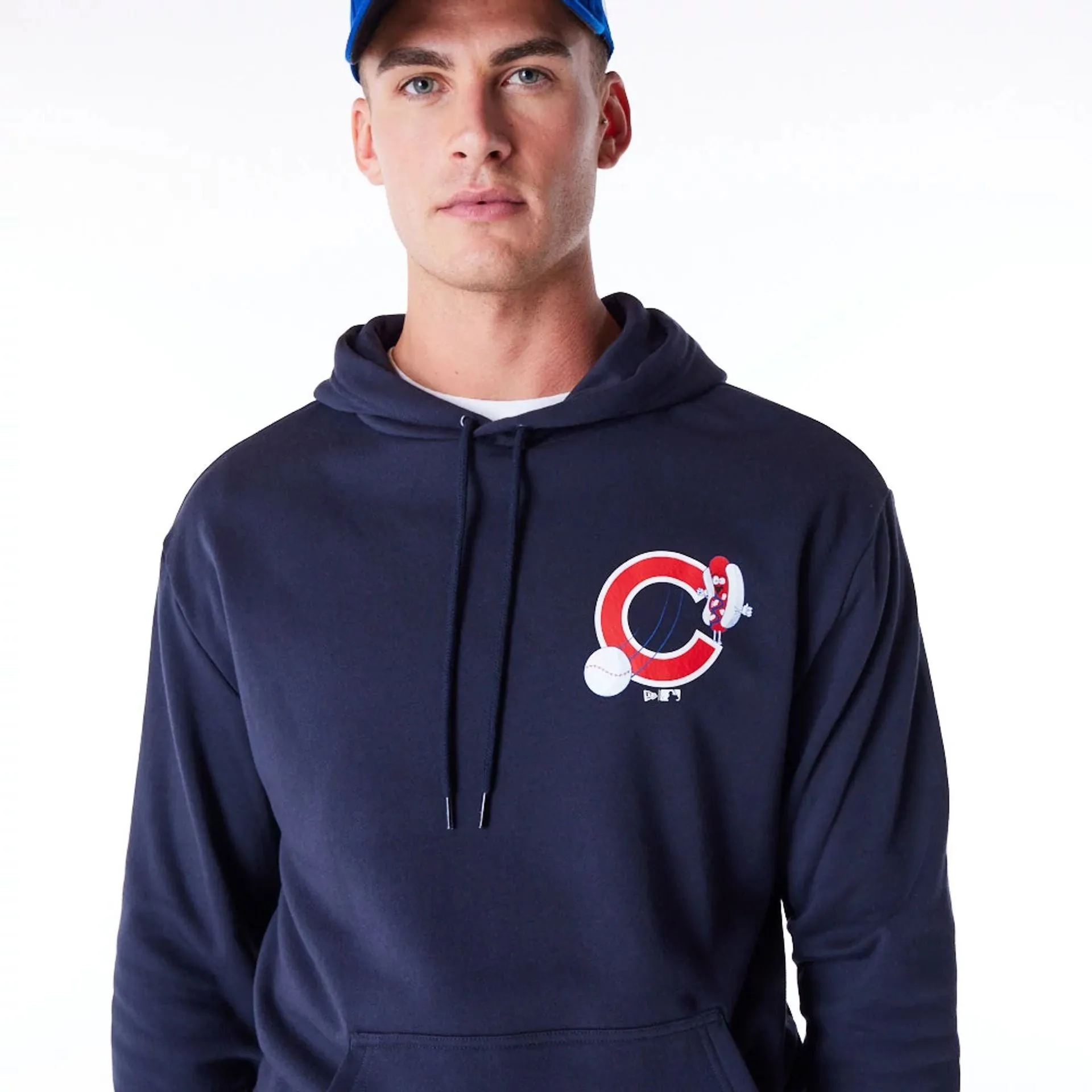 Chicago Cubs MLB Food Graphic Navy Oversized Pullover Hoodie
