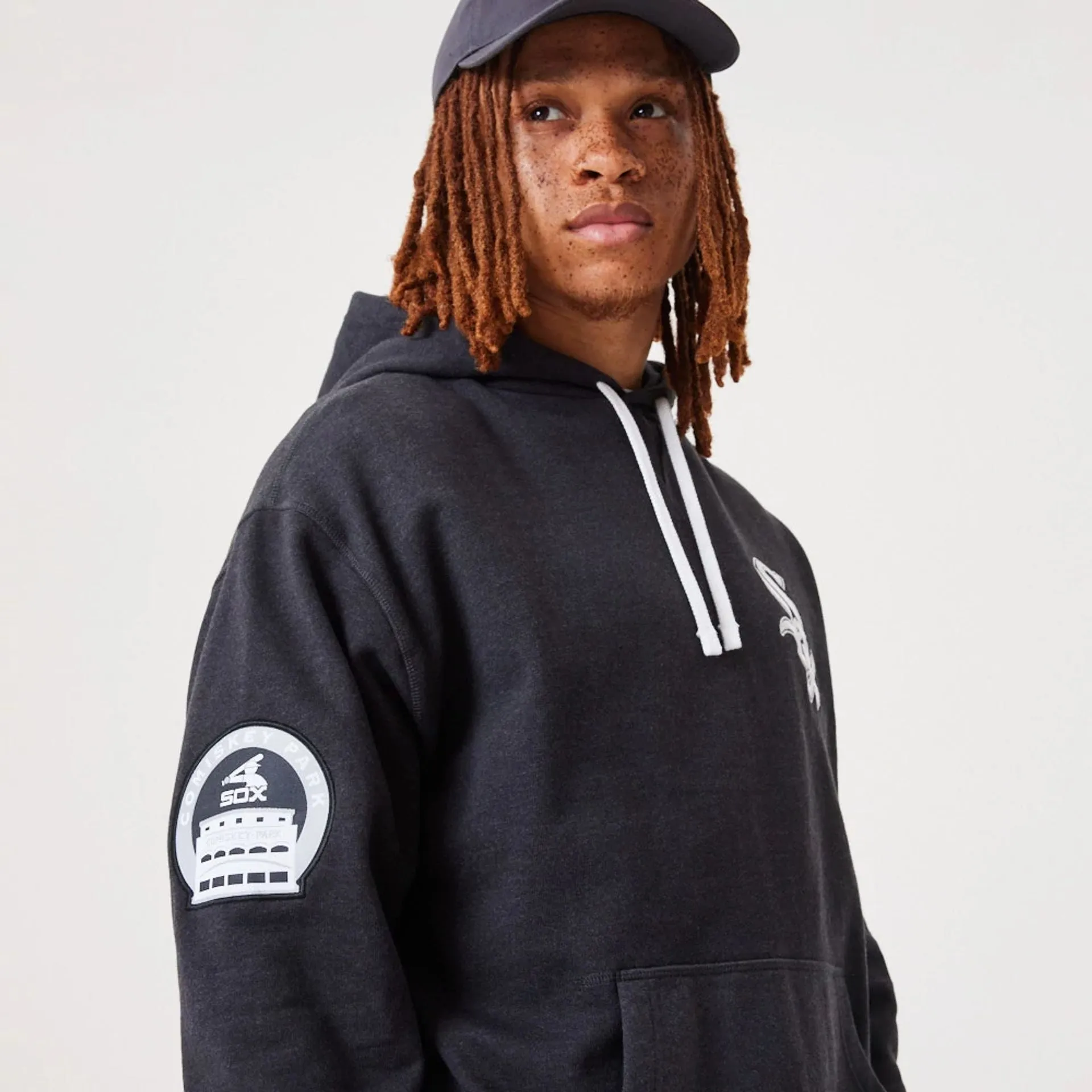 Chicago White Sox MLB Heritage Medium Grey Oversized Hoodie