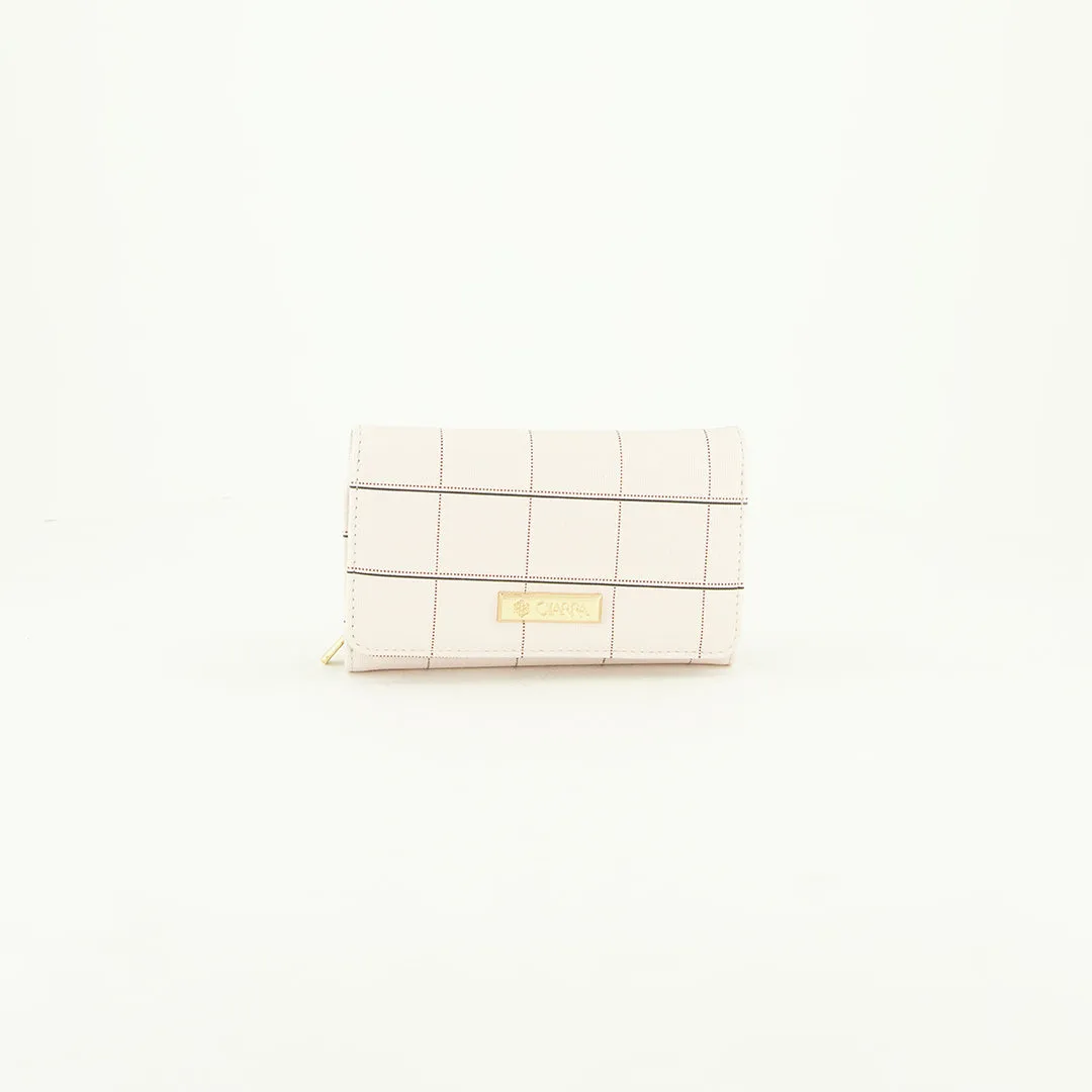 Ciarra Mink Check Utility Wallet.