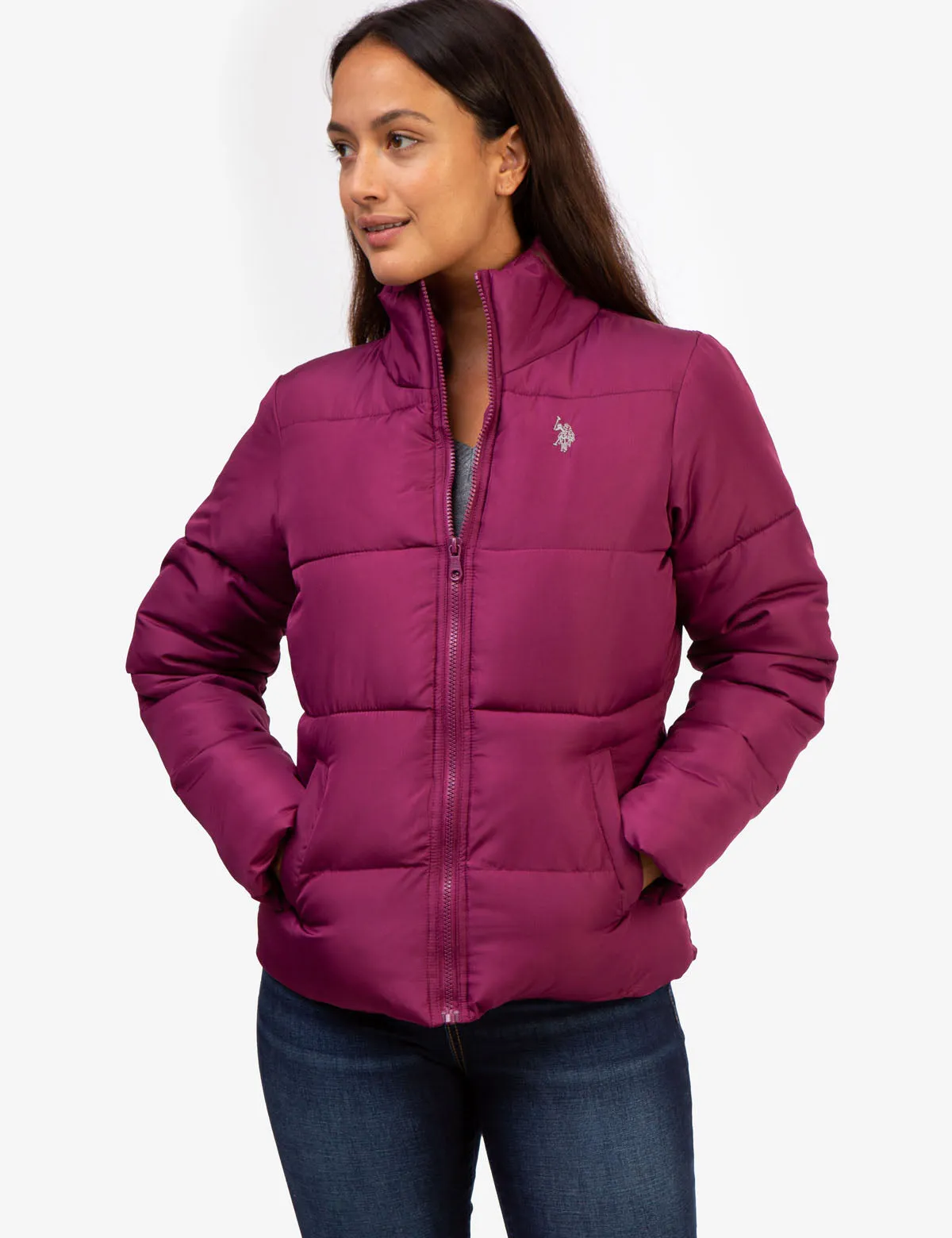 CLASSIC ZIP FRONT PUFFER JACKET