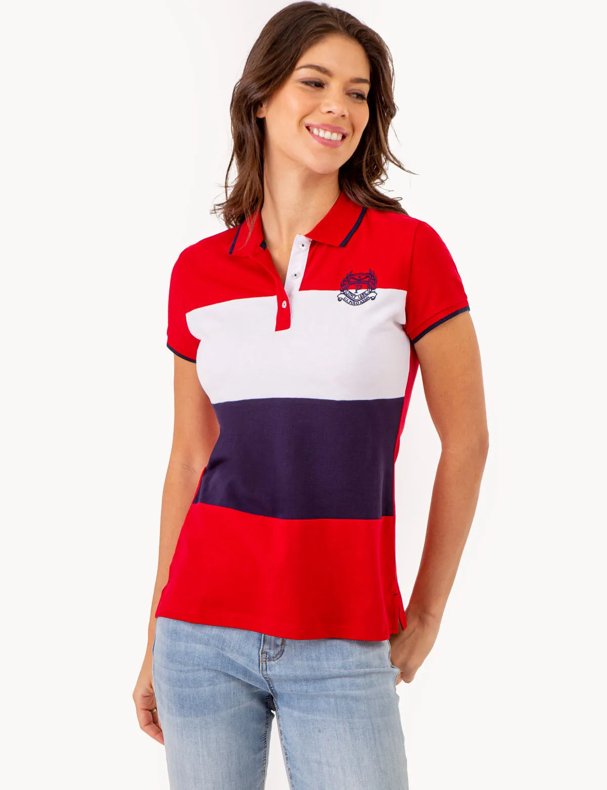 COLORBLOCK CREST LOGO POLO SHIRT