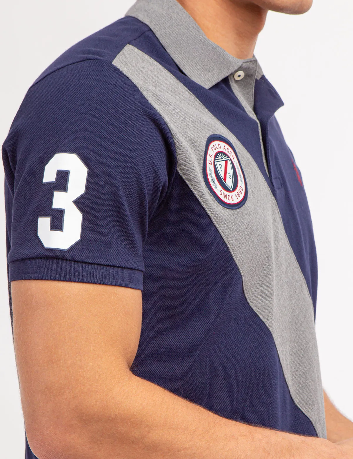 COLORBLOCK PIQUE SASH POLO SHIRT