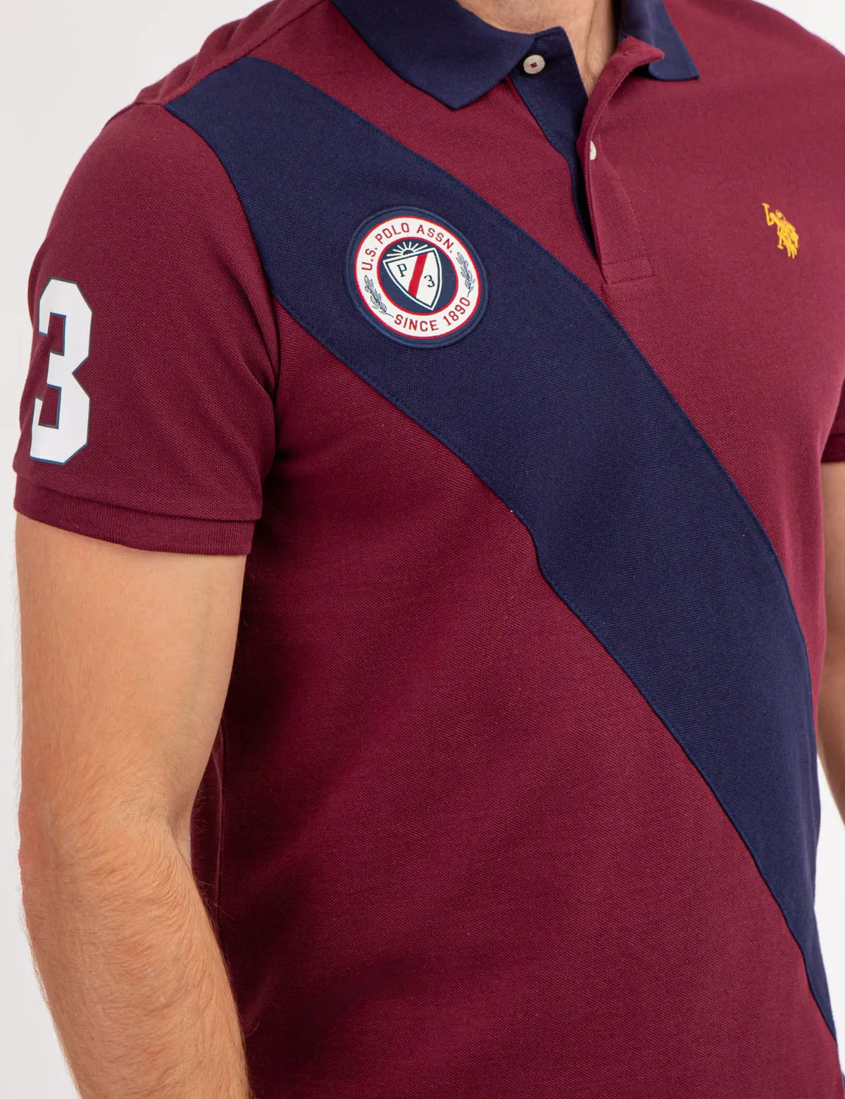 COLORBLOCK PIQUE SASH POLO SHIRT