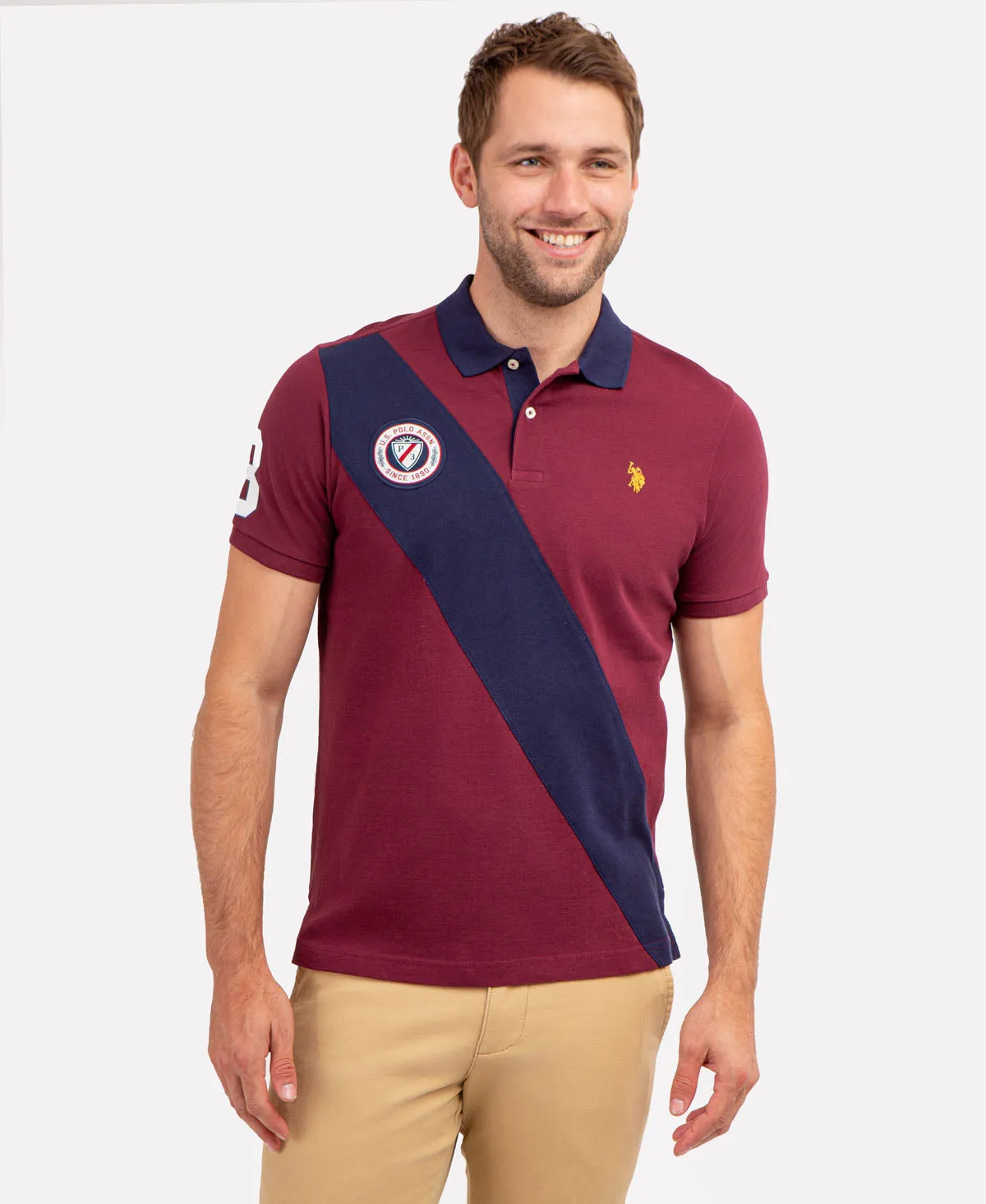 COLORBLOCK PIQUE SASH POLO SHIRT