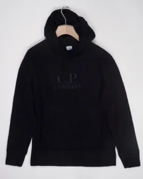 Black C.P. Company Logo Wool Polar Fleece Hoodie