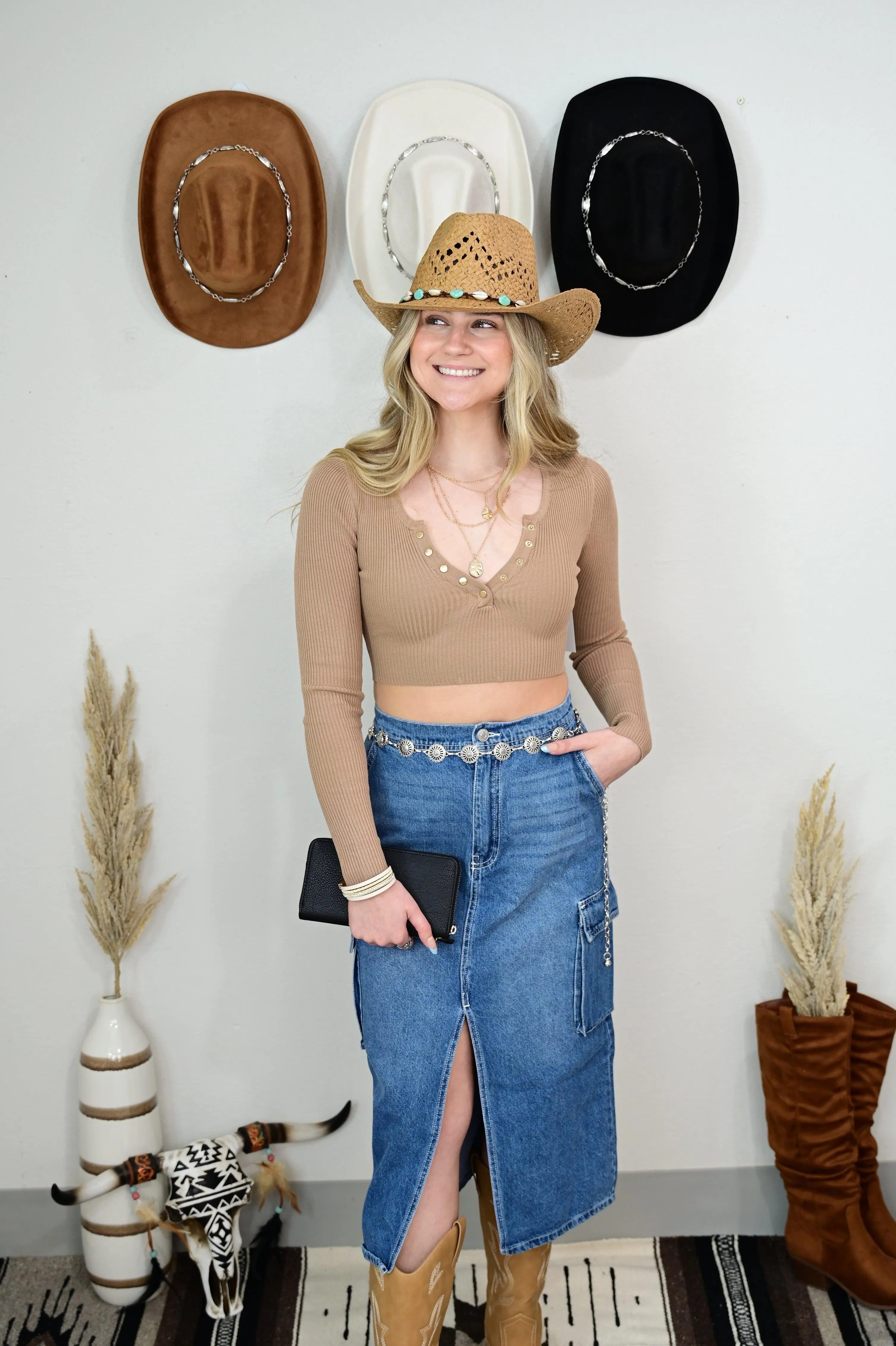 Cropped Long Sleeve Jenna Top