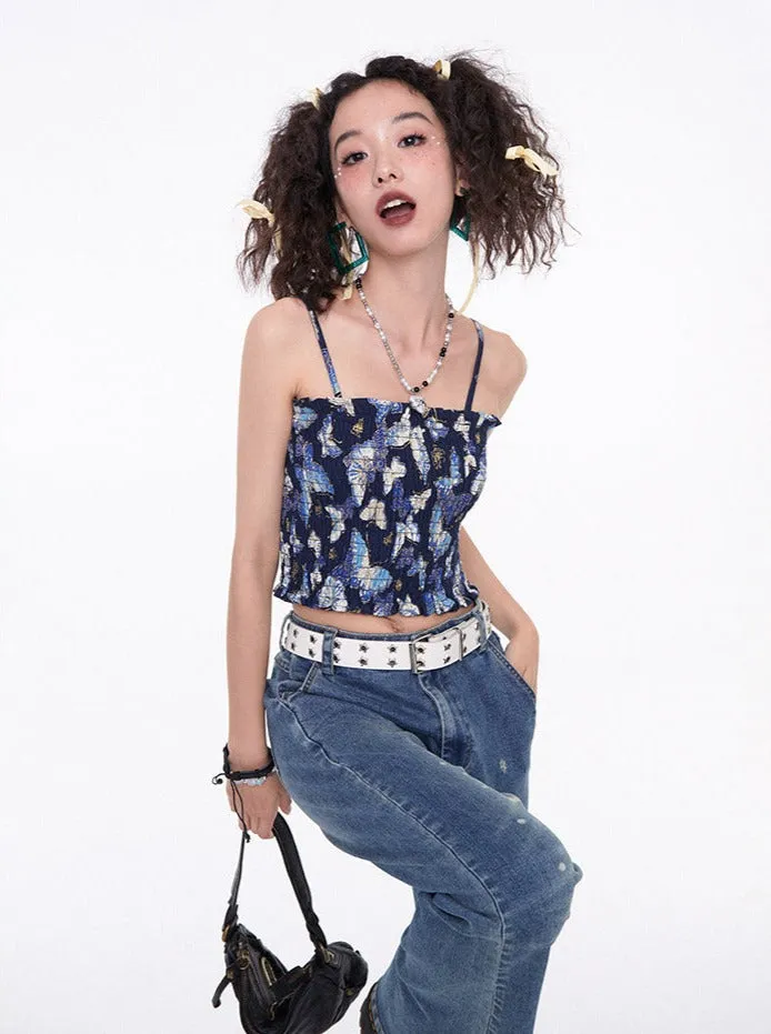 Cropped Sleeveless Polo Shirt