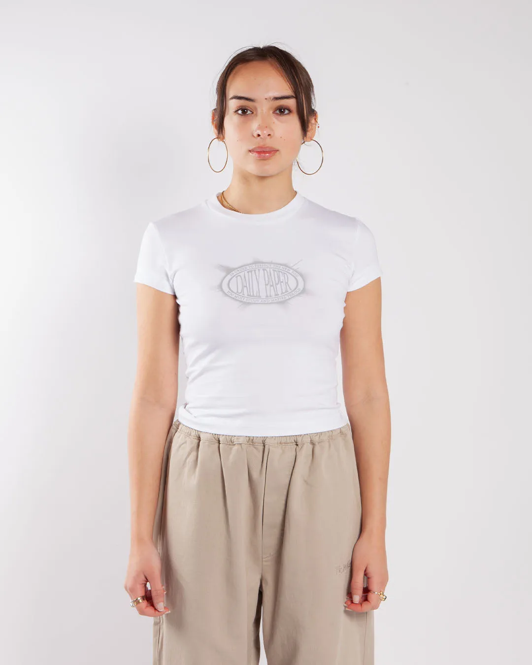 Daily Paper Glow Cropped T-Shirt White