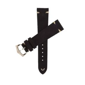 Dark Blue Suede Vintage Leather Watch Strap