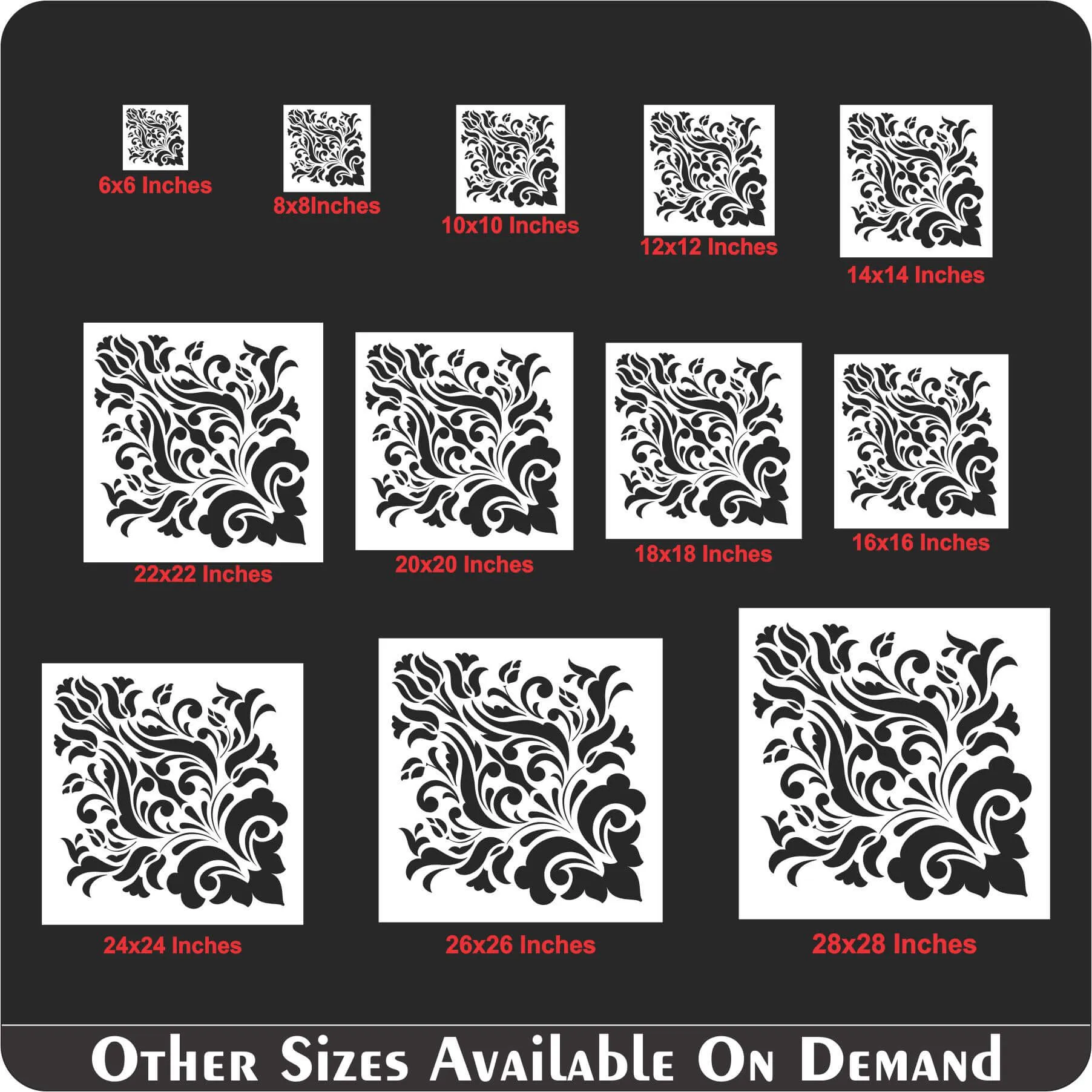 Element Damask Pattern Reusable Stencil For Canvas And Wall Painting.ID#233
