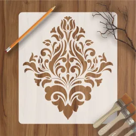 Element Damask Pattern Reusable Stencil For Canvas And Wall Painting.ID#233