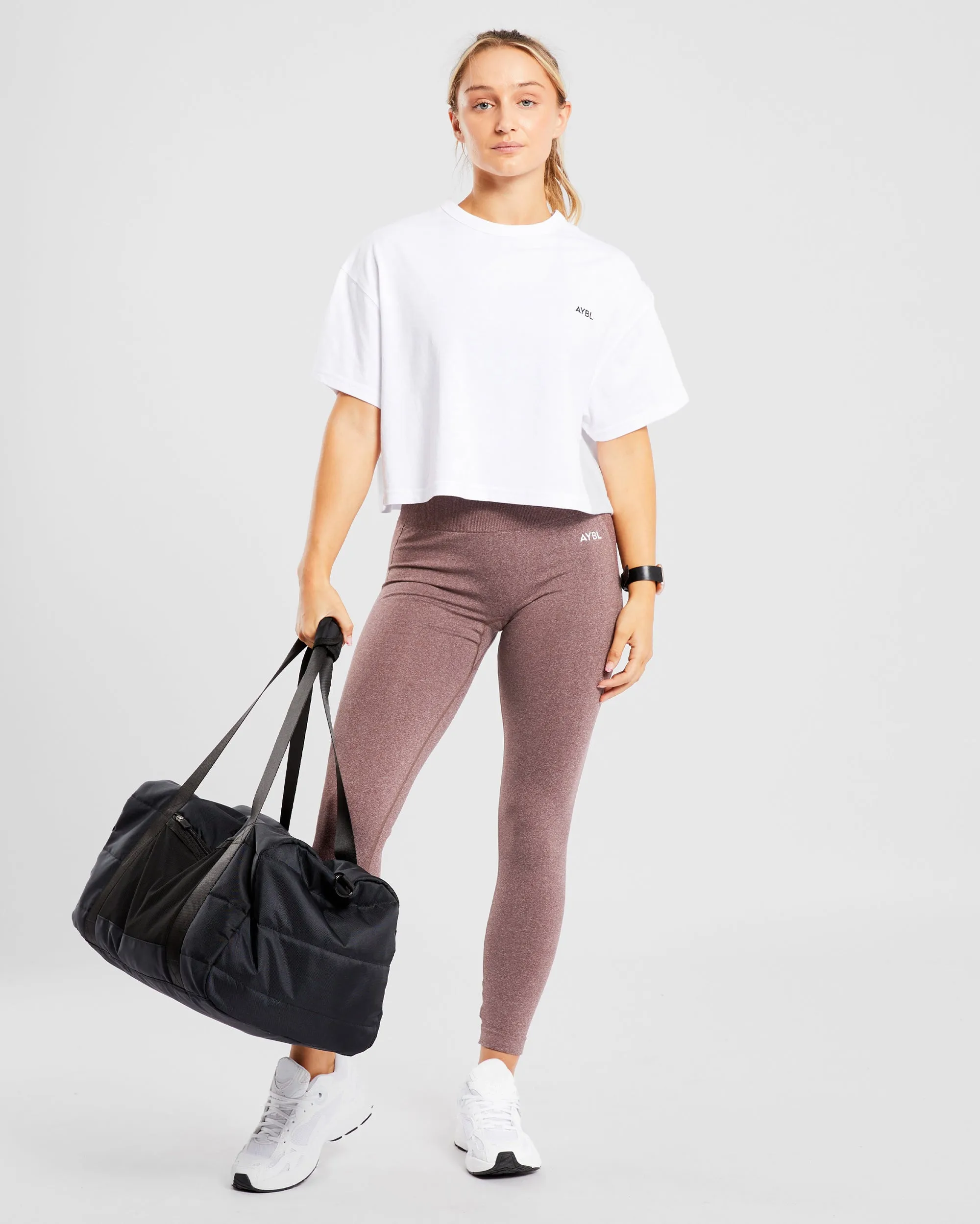 Essential Oversized Crop T Shirt - White