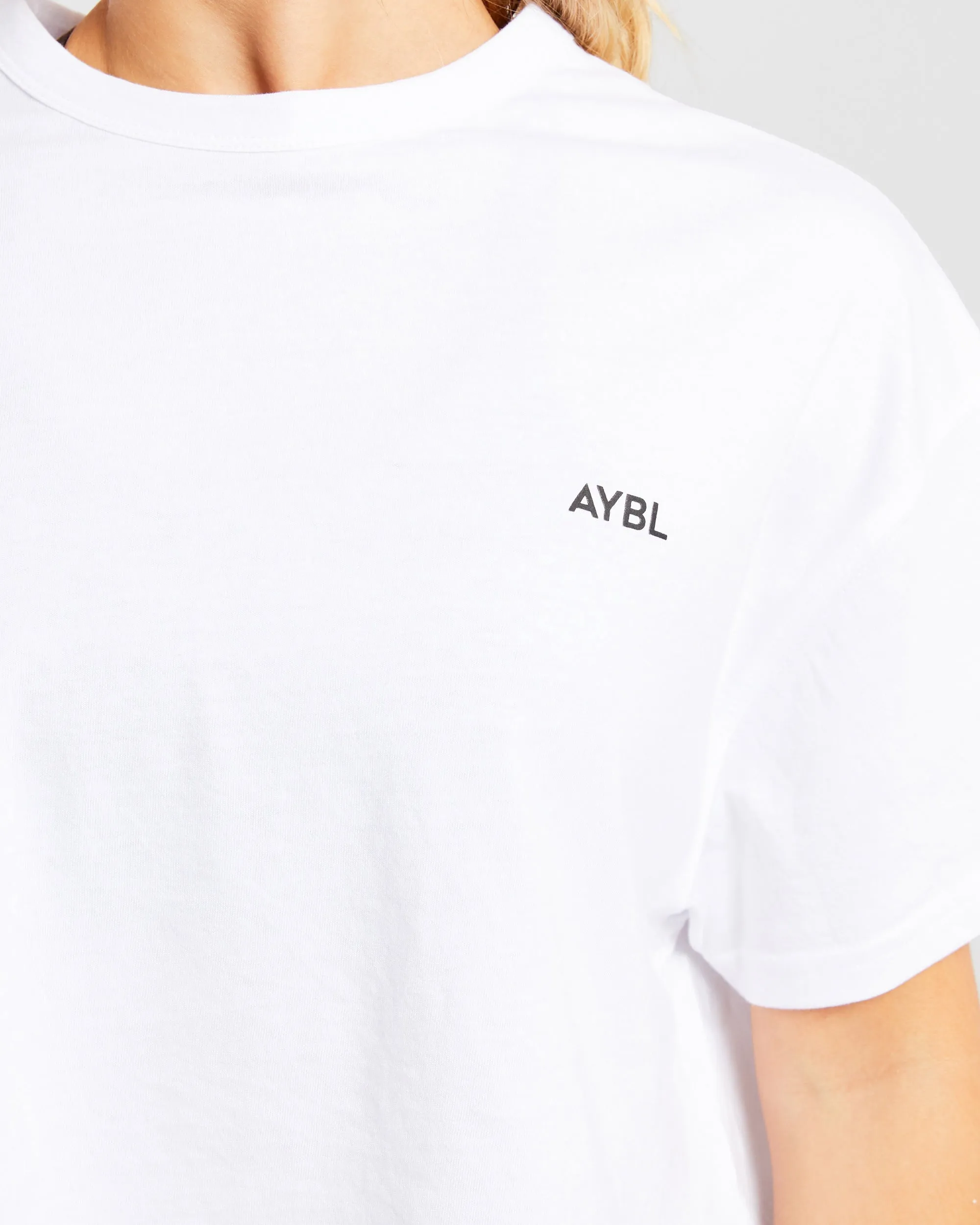 Essential Oversized Crop T Shirt - White