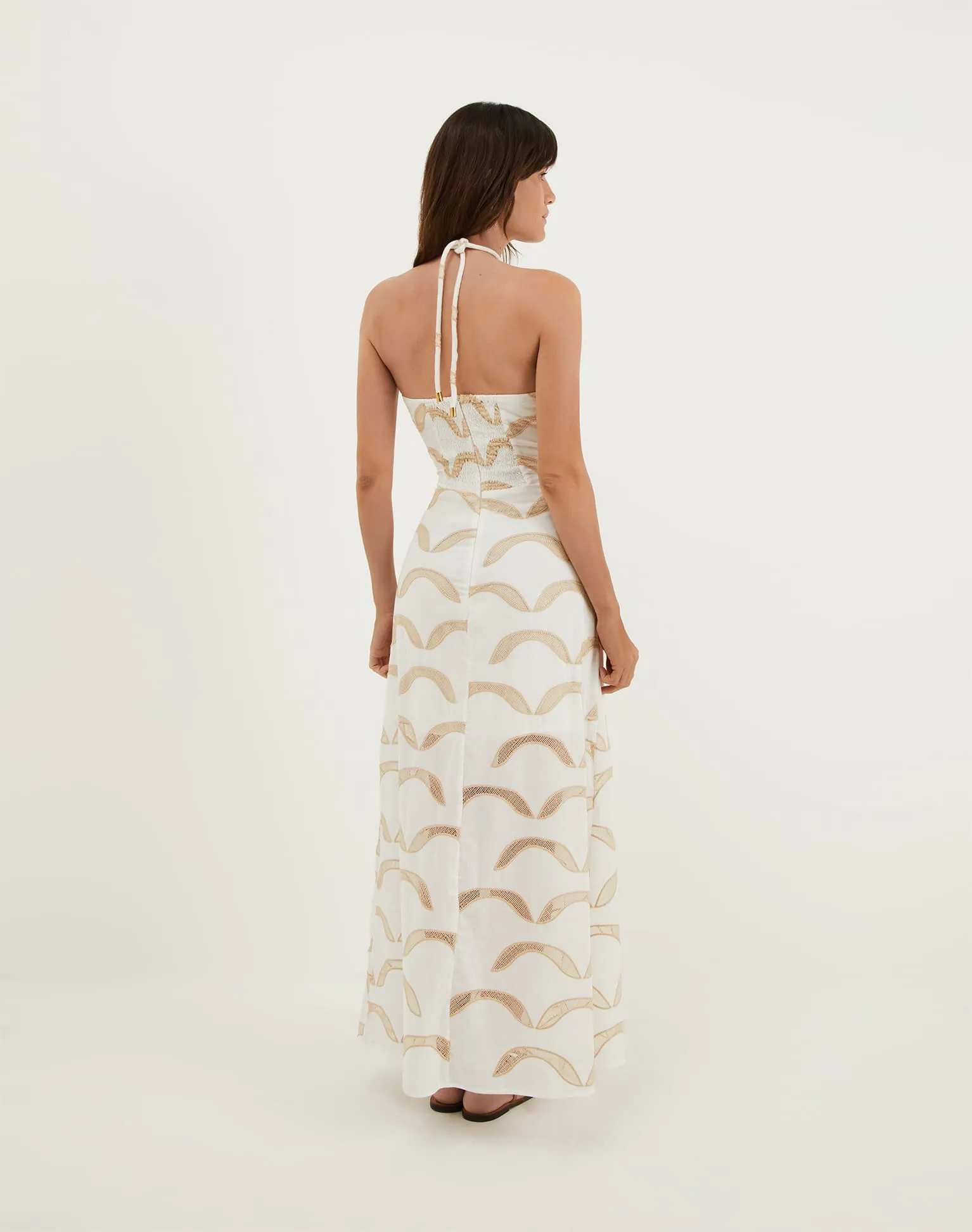 Eyelet Aila Long Dress - Off White