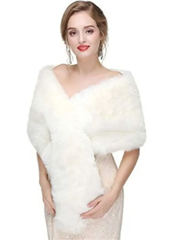 Faux Fur Wedding Wrap Shawl Bridal Winter Stole