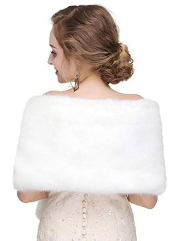Faux Fur Wedding Wrap Shawl Bridal Winter Stole
