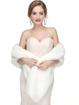 Faux Fur Wedding Wrap Shawl Bridal Winter Stole