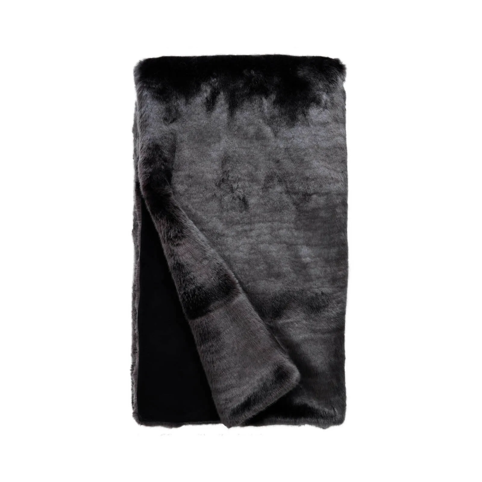 Faux Graphite Mink Throw