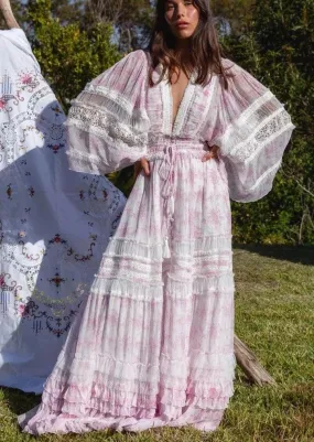 Fillyboo Maxi Dress / Duster Charm Your Way in Sunday Pink