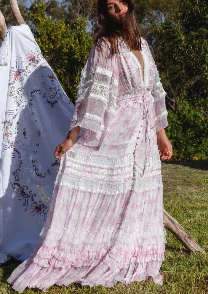 Fillyboo Maxi Dress / Duster Charm Your Way in Sunday Pink