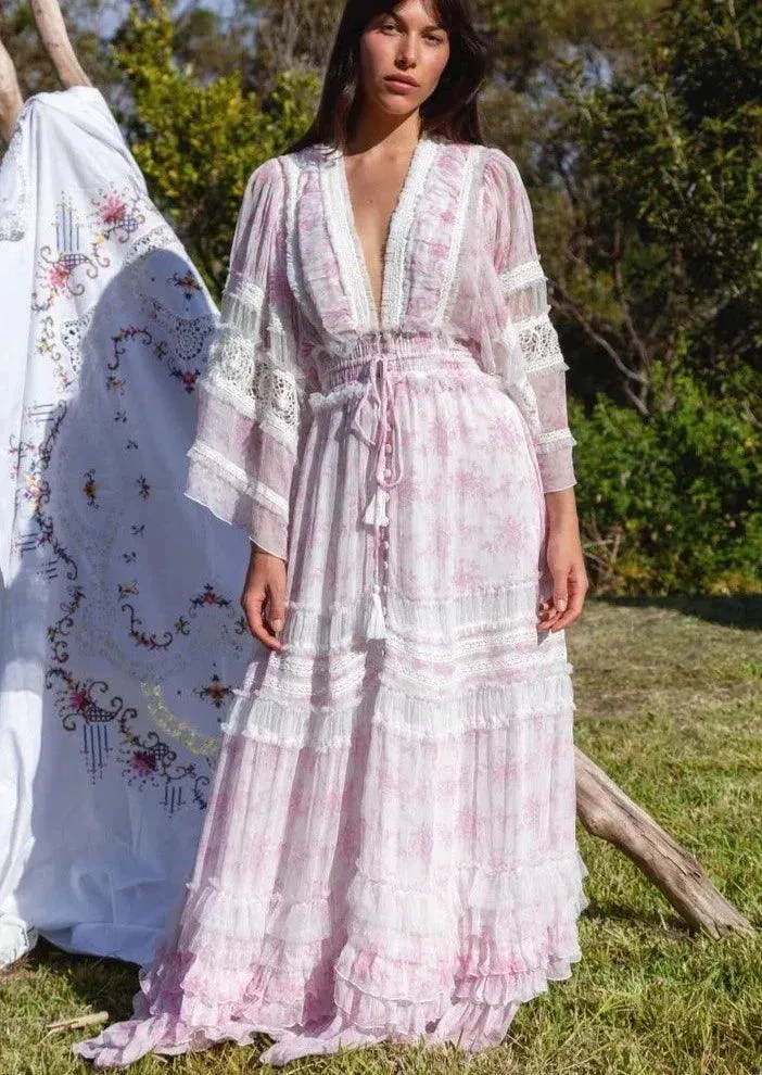 Fillyboo Maxi Dress / Duster Charm Your Way in Sunday Pink