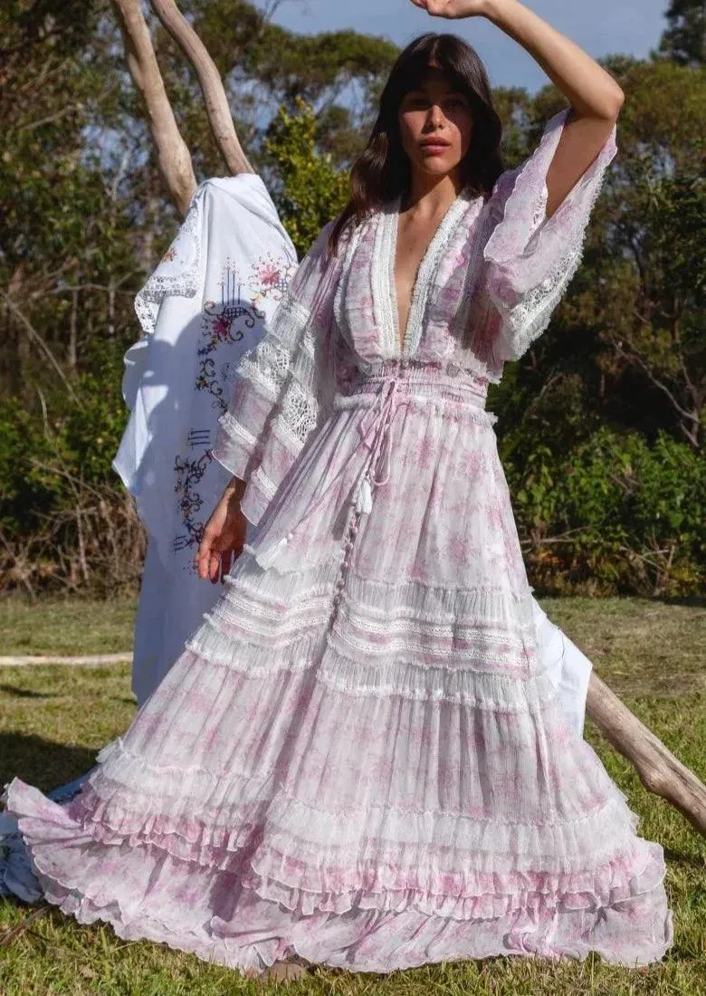 Fillyboo Maxi Dress / Duster Charm Your Way in Sunday Pink