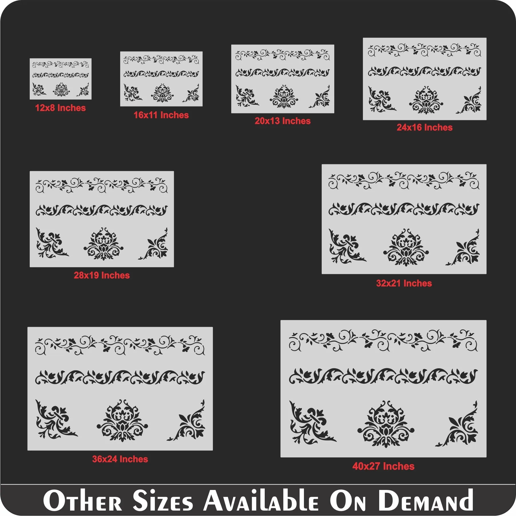Floral Border Stencil Wall Painting Scrapbooking Stamping Embossing Album Paper Card Template. ID #389