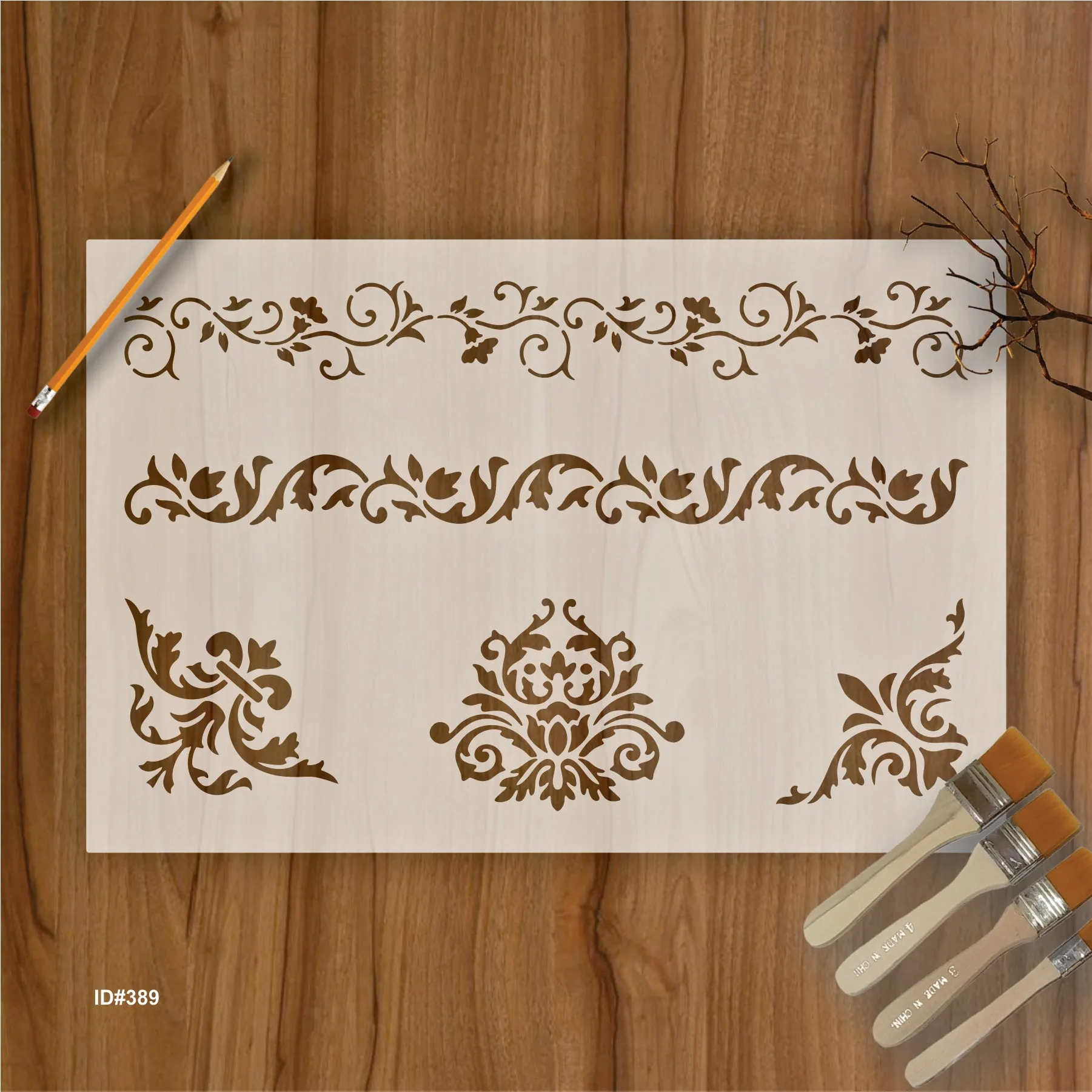 Floral Border Stencil Wall Painting Scrapbooking Stamping Embossing Album Paper Card Template. ID #389