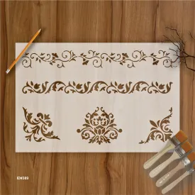 Floral Border Stencil Wall Painting Scrapbooking Stamping Embossing Album Paper Card Template. ID #389