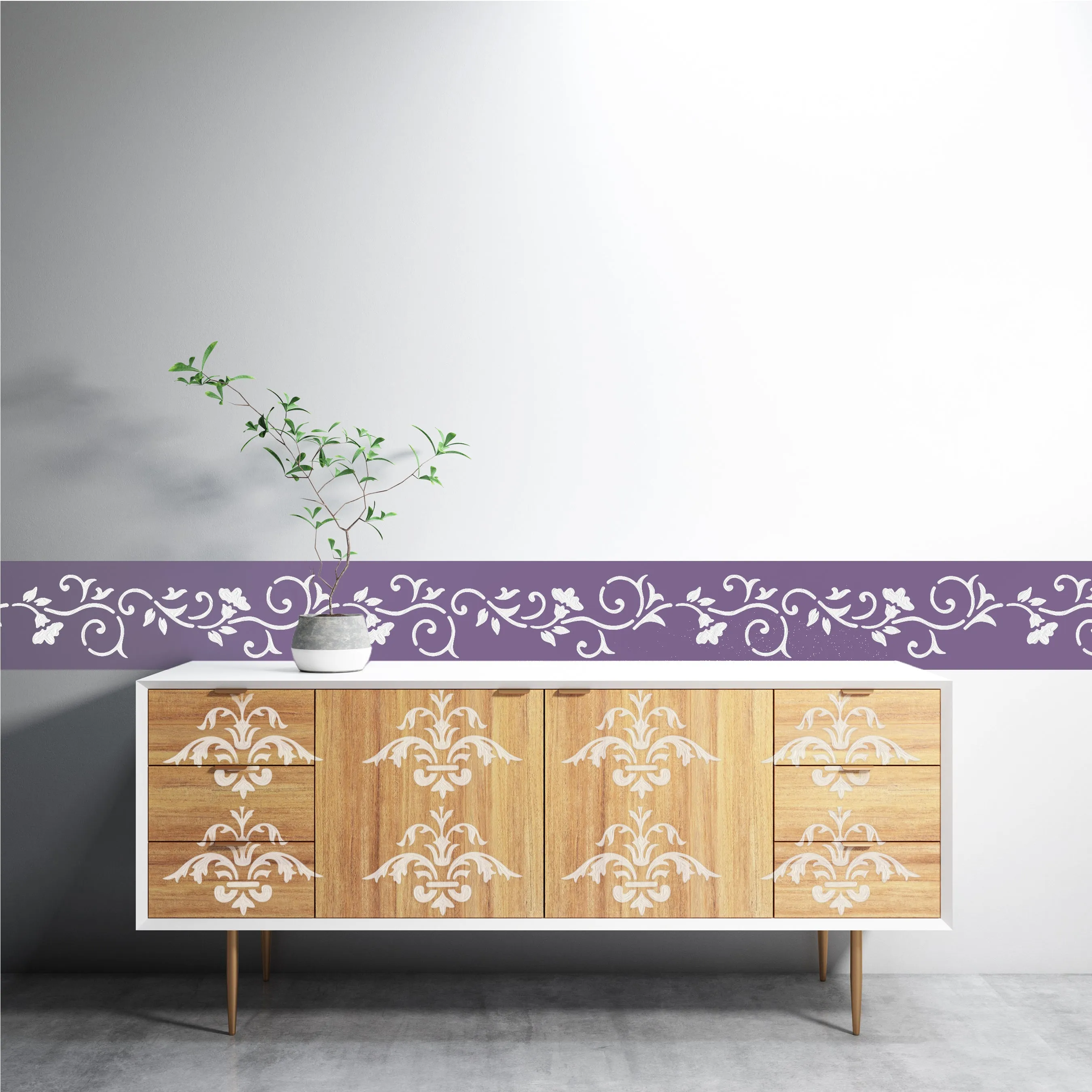 Floral Border Stencil Wall Painting Scrapbooking Stamping Embossing Album Paper Card Template. ID #389