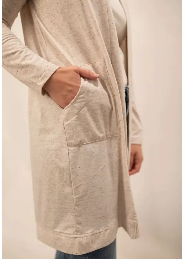 Flower Seeds Open Mid Thigh Cardigan